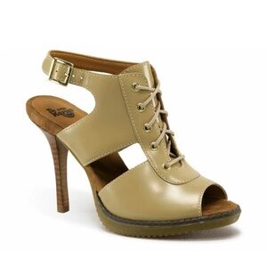 Dr. Martens Beige Lace-Up Heeled Sandals